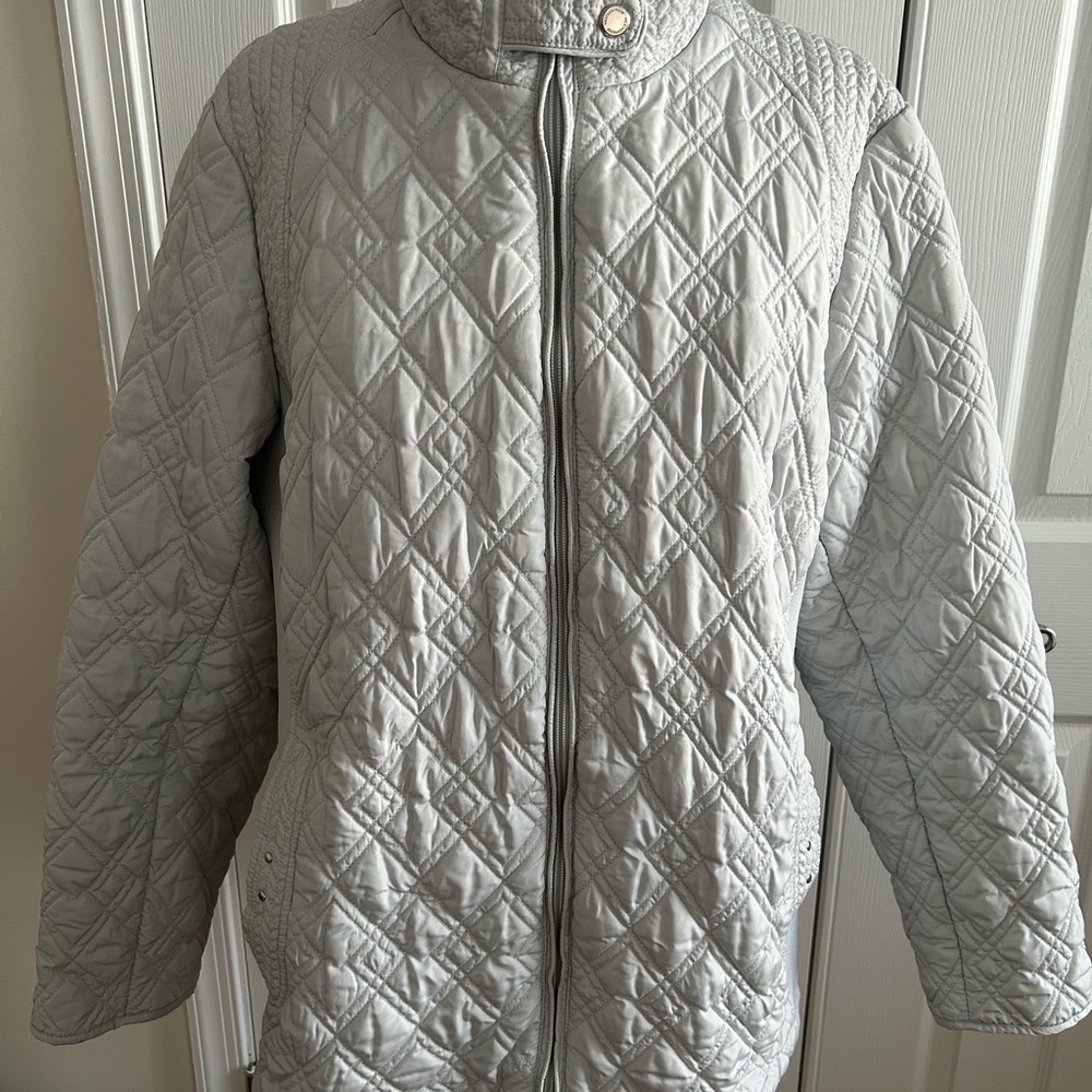 Weatherproof Women's Silver Quilted Puffer Coat